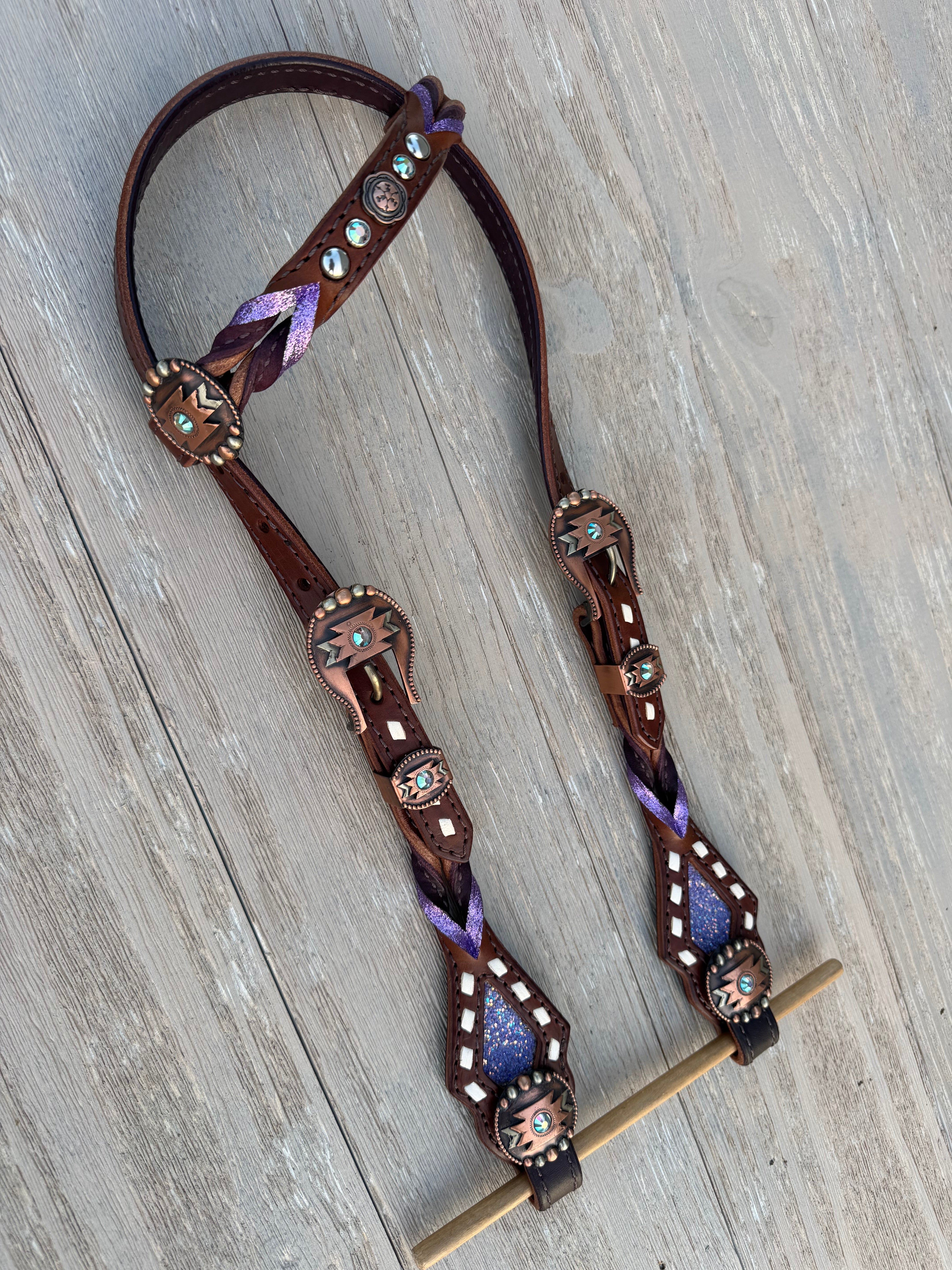 Purple one ear with custom hardware for Sofia